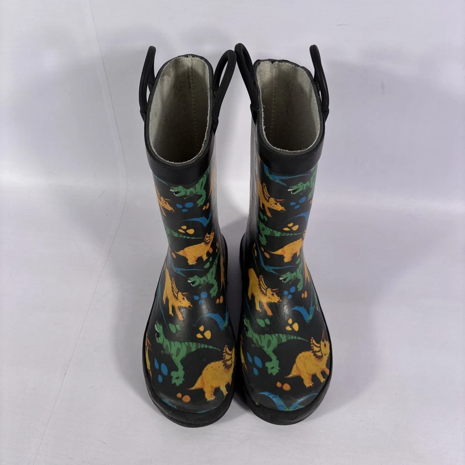 Bota de lluvia impermeable Western Chief Dino World niños talla 11 asas fáciles de tirar Foto 4 de 4