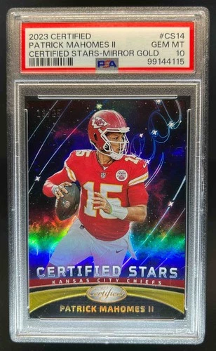 2023 Panini Certified Patrick Mahomes II Stars Mirror Gold #/25 Chiefs PSA 10
