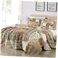 Delaney 3-Piece Floral Patchwork Pre-Washed 100 Cotton King Multi, Delaney