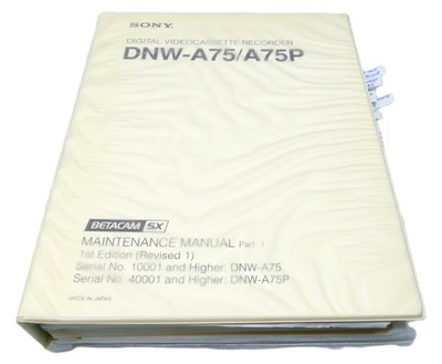 Sony DNW A75 A75P Maintenance Manual Betacam SX Service Anleitung Original I850