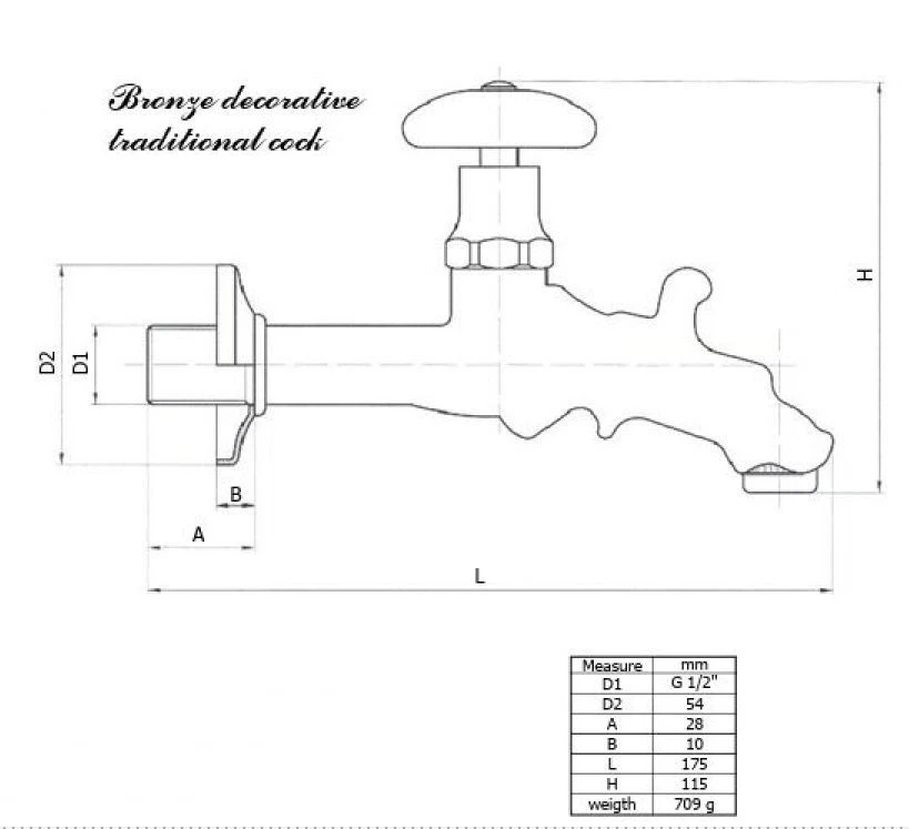 robinet antique pour fontaine tête de gargouille robinet jardin A 1/2" - Photo 3/3