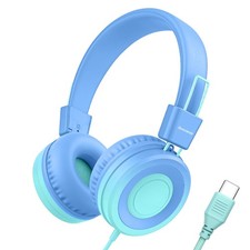 USB Type C Kids Headphone for School, 94dB Safe Volume Limited, Foldable Ster...