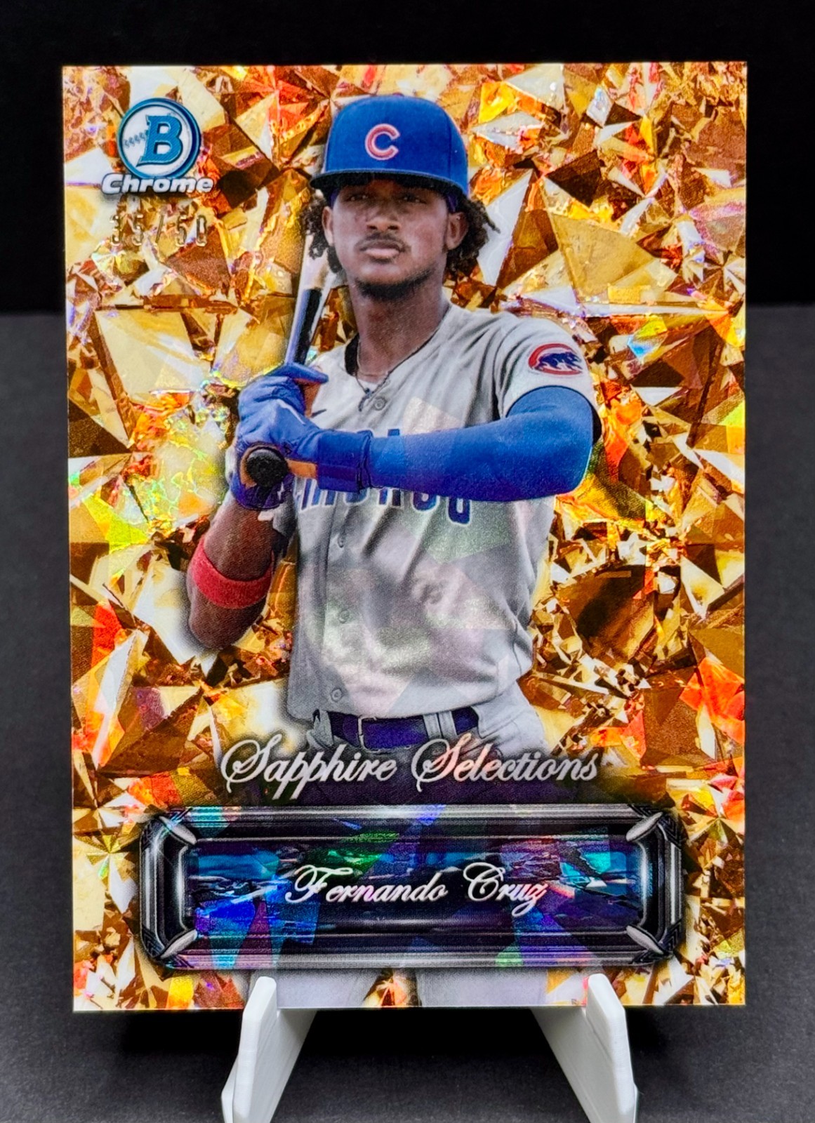 2024 Bowman Chrome Fernando Cruz Sapphire Selections Gold Refr. /50 #SS-4 JSCA