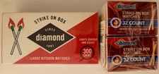 Safety Strike-on-Box Wooden Matches for Candles, Camping, Select: Small or Large