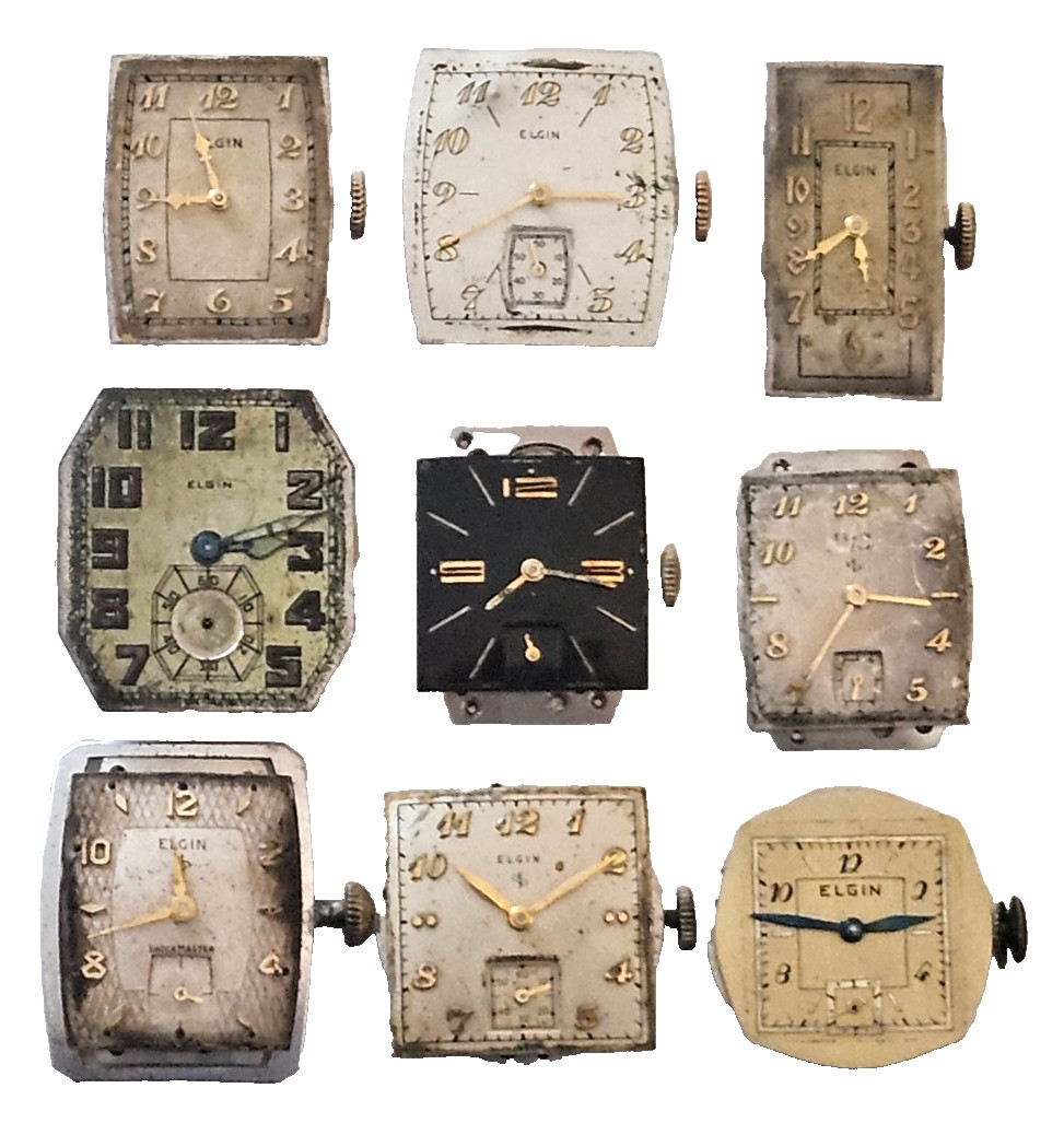 Repair or For (9) ELGIN Movements Vintage Parts Men's Watch Lot of - VintageWatches.PK Repair or For (9) ELGIN Movements Vintage Parts Men's Watch Lot of - vintagewatches.pk