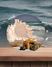 Ocean Beach 10 inch Metal Round  Sign FREE shipping CHOICE Gifts