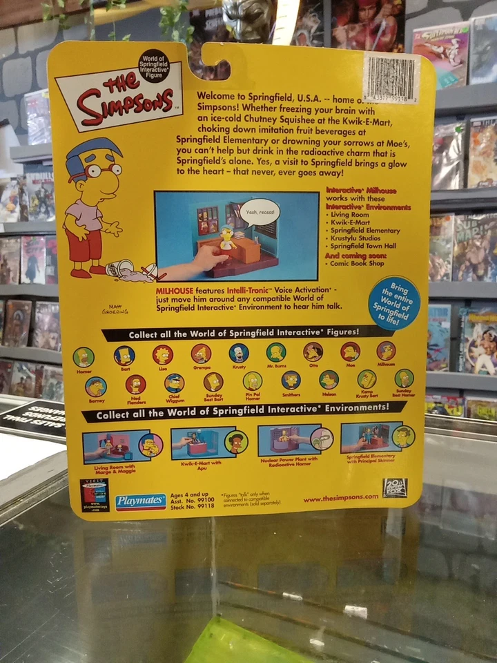 Figura Simpsons World Of Springfield Milhouse, Playmates 2000 Foto 3 de 3