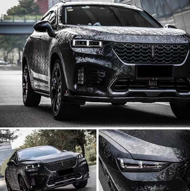 Calcomanías adhesivas de fibra de carbono mate 3D calcomanías forjadas envoltura película de vinilo Foto 4 de 4