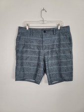 O'Neill Hybrid Board Shorts Mens 34 x 9 Gray Bpue Swim Trunk Zip Pockets Casual