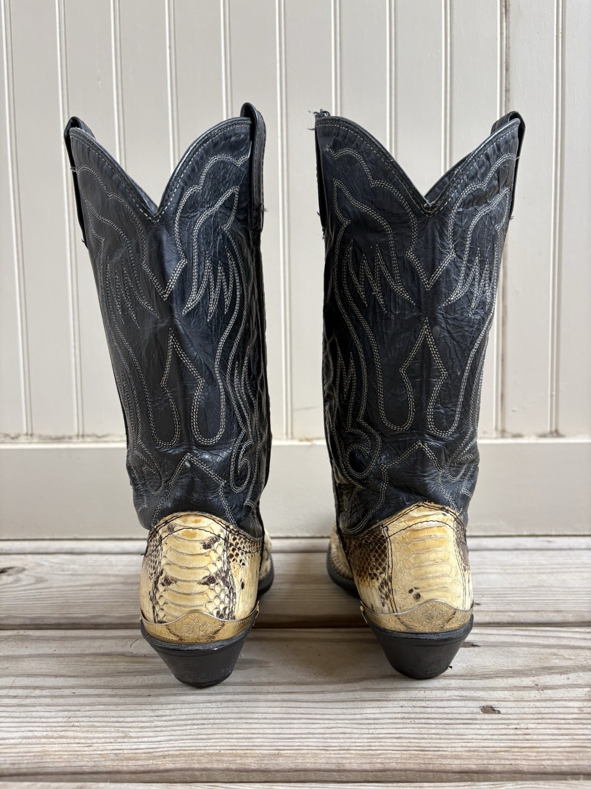 Python Snakeskin Cowboy Boots Exotic Leather Rode… - image 4