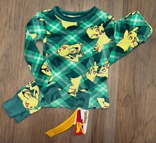 NEW Boys Pokemon Pikachu Green Long Sleeve 2-Pc Pajama set Size 4