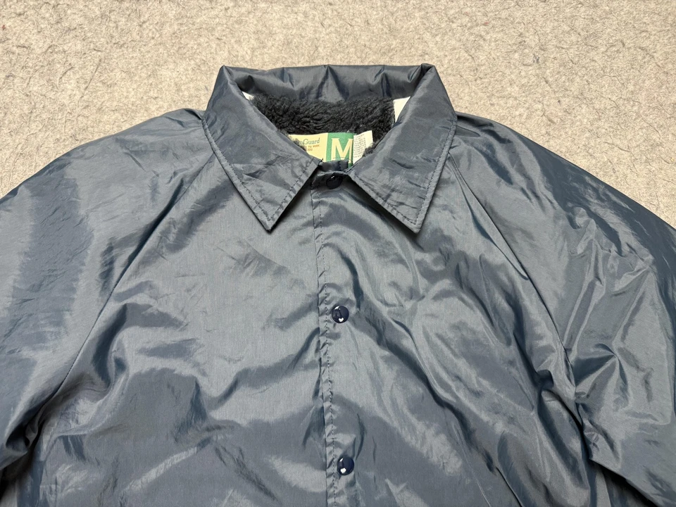 WearGuard Coaches Jacket Mens Medium Navy Sherpa Lined Made USA Snap Front - Image 3 of 4