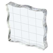 Acrylic Stamp Block with Grid Lines Decorative, Great for Crafts 2" x 2"