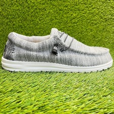 Hey Dude Wally Stretch Yin Yang Mens Size 13 Gray Casual Walking Slip-On Shoes