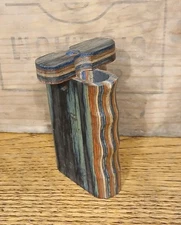 Vintage Layered Wood Pocket Stash Box for a Mini Lighter & Joint - Very Cool