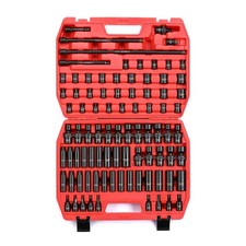 CASOMAN 87 PCS 3/8" Drive Master Impact Socket Set, SAE  Metric Standard, De...