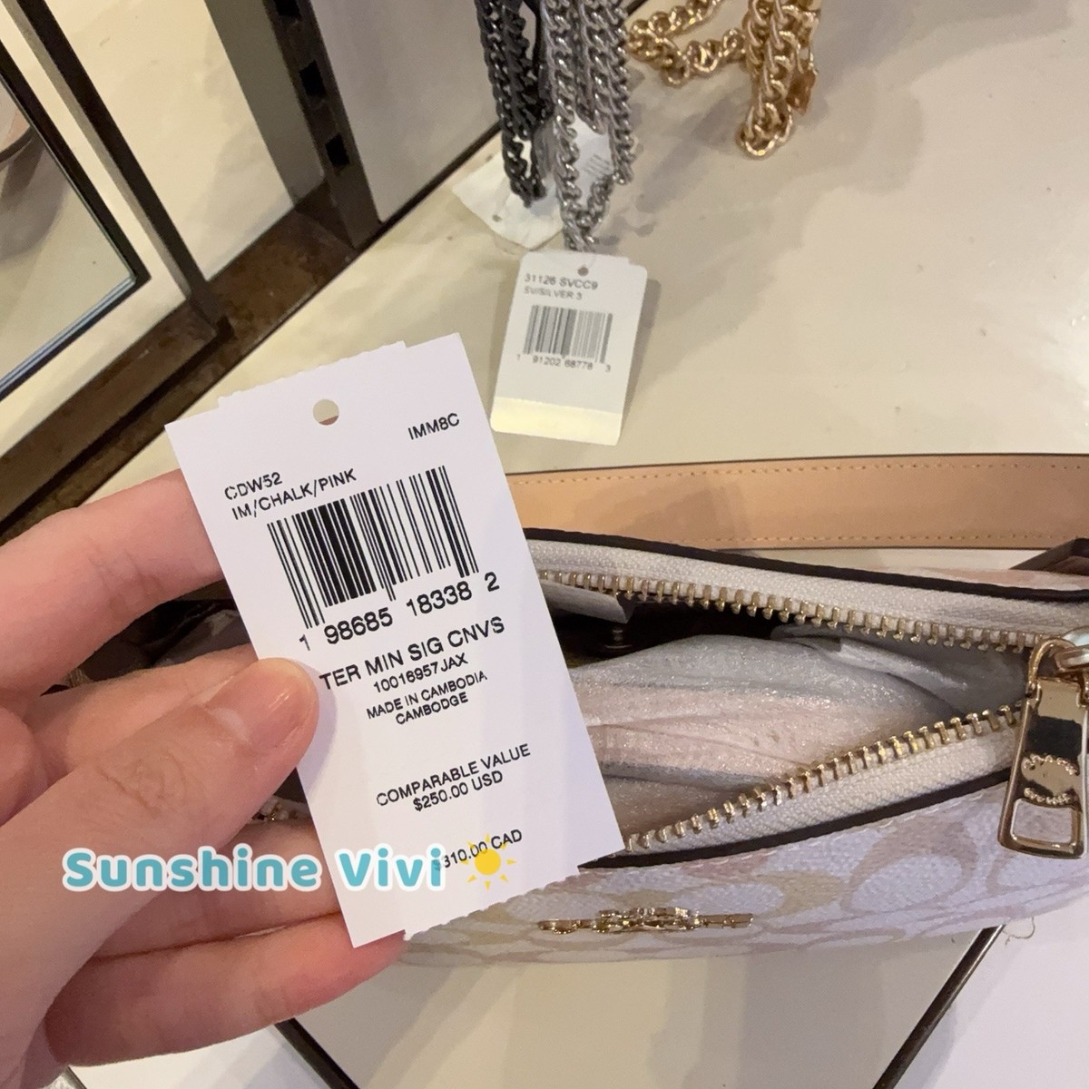 NWT Coach CDW52 Teri Mini Crossbody Bag Pretty Signature Canvas NWT Coach CDW52 Teri Mini Crossbody Bag Pretty Signature Canvas