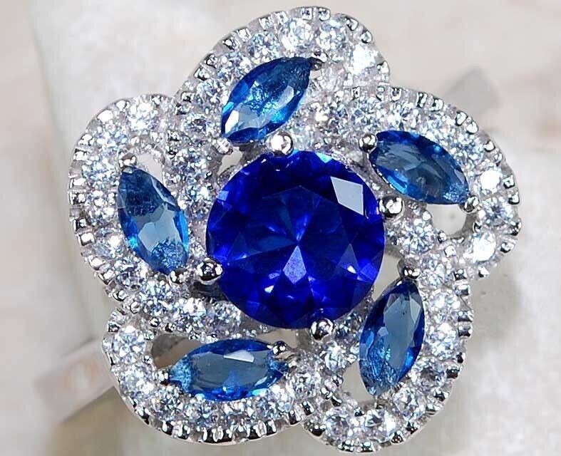 2CT Heat Treated Kyanite 925 Sterling Silver Ring Sz 7 &1-2