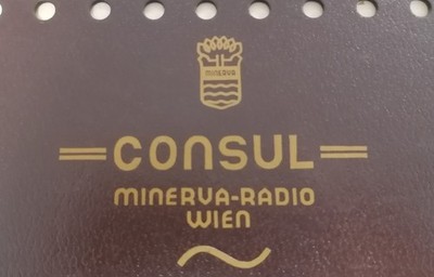 Röhrenradio Rückwand Minerva- Radio Wien '' CONSUL '' (5321)