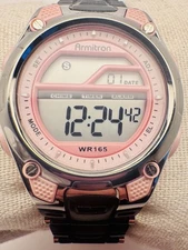 Armitron All Sport Digital Day Date Alarm Timer Light Up Watch 