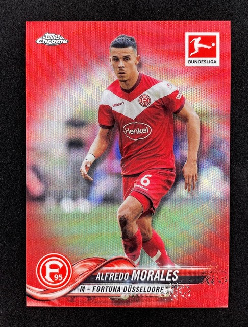 Topps 2018-19 Bundesliga Chrome Alfredo Morales Red Wave /10 Düsseldorf