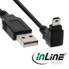 InLine® USB 2.0 A Stecker  an Mini B Stecker 5 polig unten abgewinkelt 0,5m - 3m