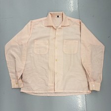 Vintage 60s Dupont Dacron Pink Long Sleeve Loop Collar 1960s True Vintage