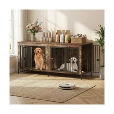 Dog Crate Furniture 78" Heavy Duty for 2 Large Dog, Sturdy Indoor Dog Kennel ...