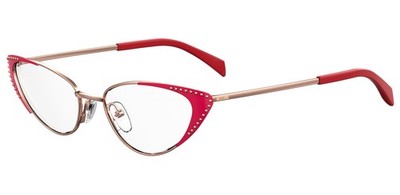 Moschino Brille Damen MOS545 DDB Rot Gold Metall Brillenfassung 53-17 145