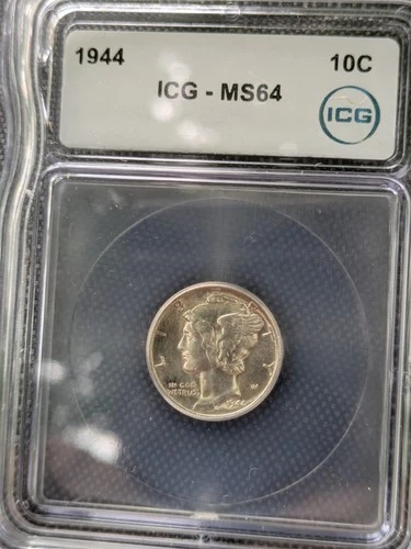 1944 Mercury Dime ICG MS64