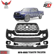 Front Bumper Cover Paintable & Grille Assembly For 2016-2023 Toyota Tacoma