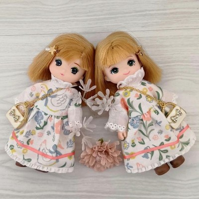 Miki-chan Maki-chan Twin Outfit 2-piece Set Pink and Light Blue Floral ONE
