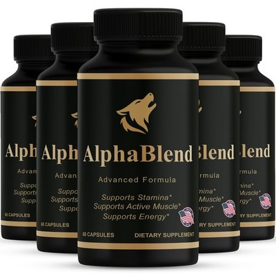 (5 Pack) Alpha Blend Pills for Men Advanced Formula Vitamin Supplement