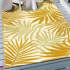 Rugshop Kahului 3' x 5' Floral Reversible Outdoor Rug - Waterproof, Eco-Friendly