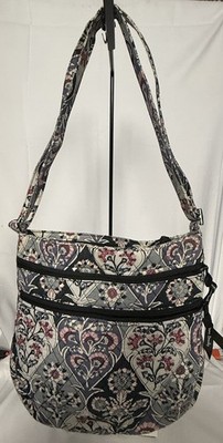Vera Bradley Triple Zip Hipster Crossbody Bag Purse Ornate Blooms Print Boho