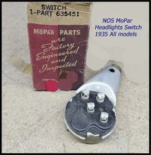 Nos 1935 Mopar Headlight Switch Plymouth Dodge Chrysler Desoto Convertible Coupe Nos 1935 Mopar Headlight Switch Plymouth Dodge Chrysler Desoto Convertible Coupe
