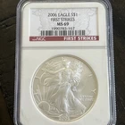 2006 AMERICAN SILVER EAGLE  1  OZ. FIRST STRIKES 999 FINE SILVER COIN / MS69 NGC
