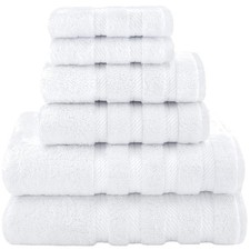 6 Piece Towel Collection   Includes Bath, Hand, and Washcloths in White