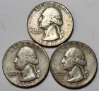1947 P, D, S, Washington Quarters, 90% Silver, Perfect For Coin Albums- Q-47CK
