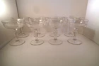 Vintage Anchor Hocking ? Bands Rings Clear Glass Set of 8 Champagne Glasses