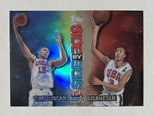 Tim Duncan Lisa Leslie 2000 Topps USA Basketball SIDE BY SIDE REFRACTOR #SS1