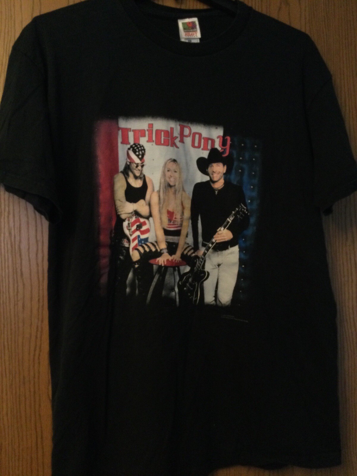 Trick Pony Tour 2002 Nero XXL Fruit Of The Loom Punto nella parte anteriore inferiore