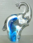 Vintage Murano Italian Art Glass Blue Elephant Figurine