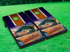 Catch Release Fish Cornhole Toss Game Board Wraps Decal Graphic Sticker Decor