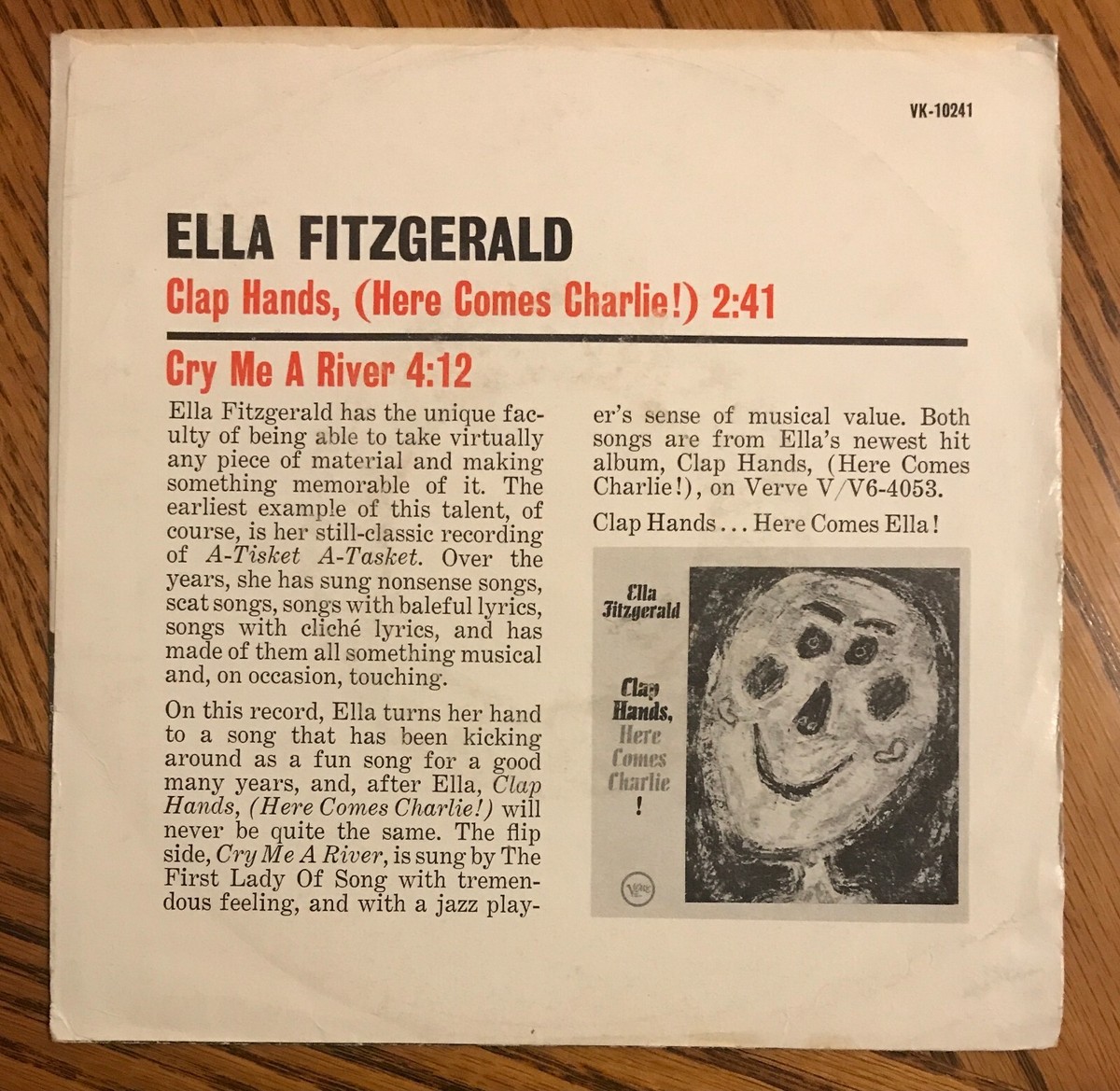 ワールドワイドLP Ella Fitzgerald Clap Hands, Here Comes Charlie! 602458986785 Verve Records /00260 Ella Fitzgerald: Clap Hands Here Comes Charlie! LP (Verve