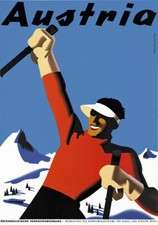 T48 Vintage Austria Skiing Travel Poster A1 A2 A3 