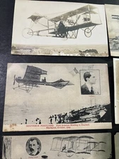 Antique Original Aviation Airplane Historical Graphic Picture Post Cards (6)