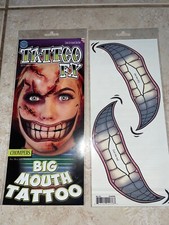 FX CHOMPERS BIG MOUTH TATTOOS COSTUME MAKEUP HALLOWEEN ACCESSORY DFBM304