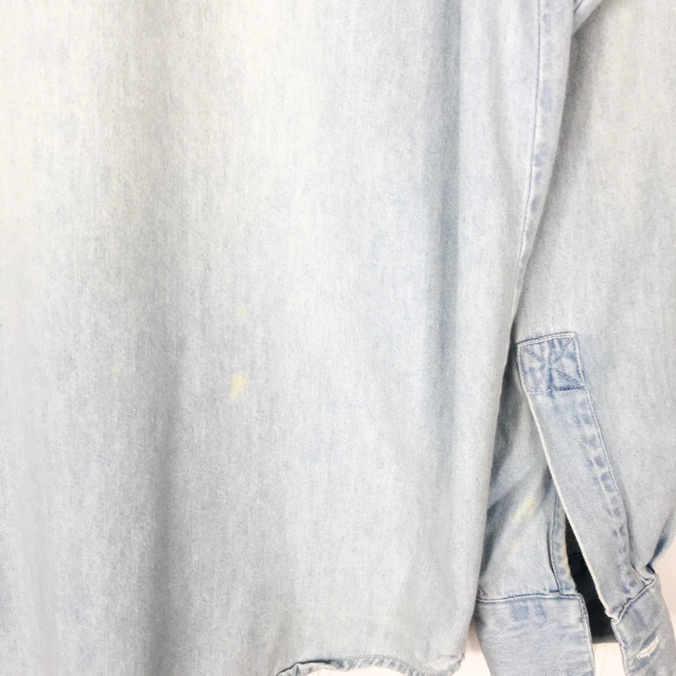 Camisa masculina Jerry Leigh Looney Tunes azul manga longa bordada M - Imagem 4 de 4