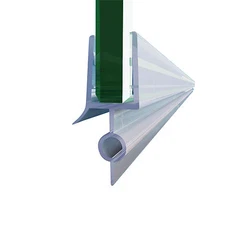Frameless Shower Door Sweep Bottom Seal Wipe Drip Rail  x 2 For 1/4" Glass